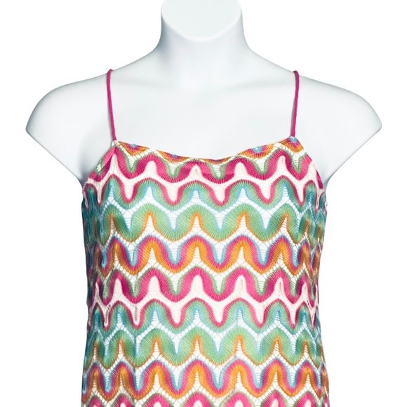 Gianni Bini GB Miss Mini Dress Crochet Spaghetti Strap Colorful Boho Party XXL - Picture 3 of 10